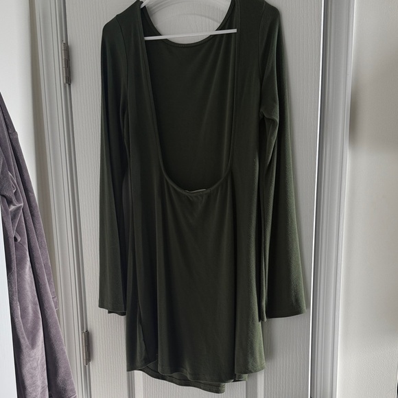 Free People Olive Green Backless Dress - Picture 3 of 4